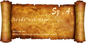 Szlávik Alex névjegykártya